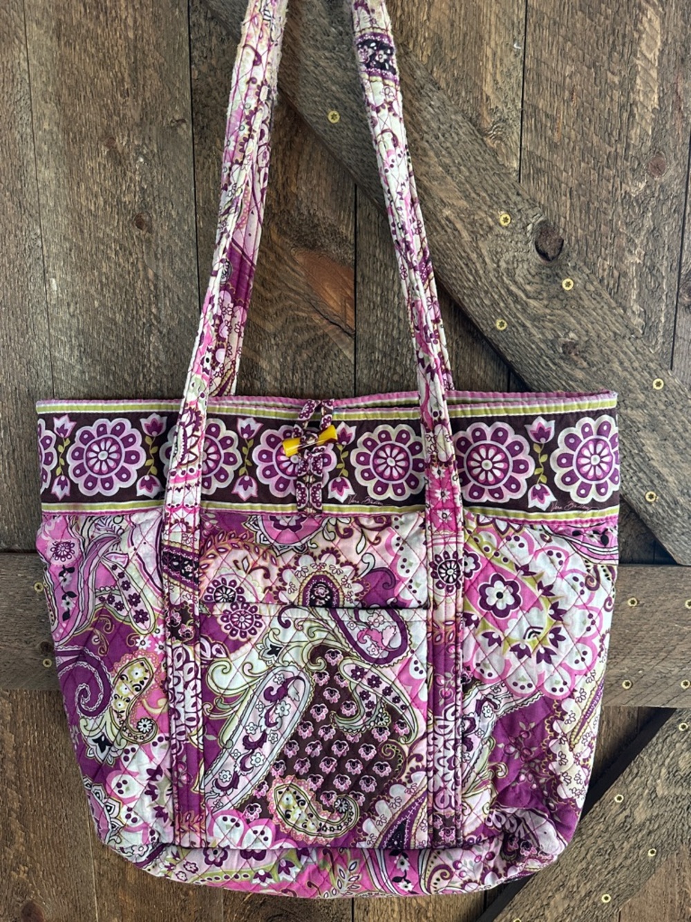 Vera Bradley Pink and Purple Paisley Quilted Tote